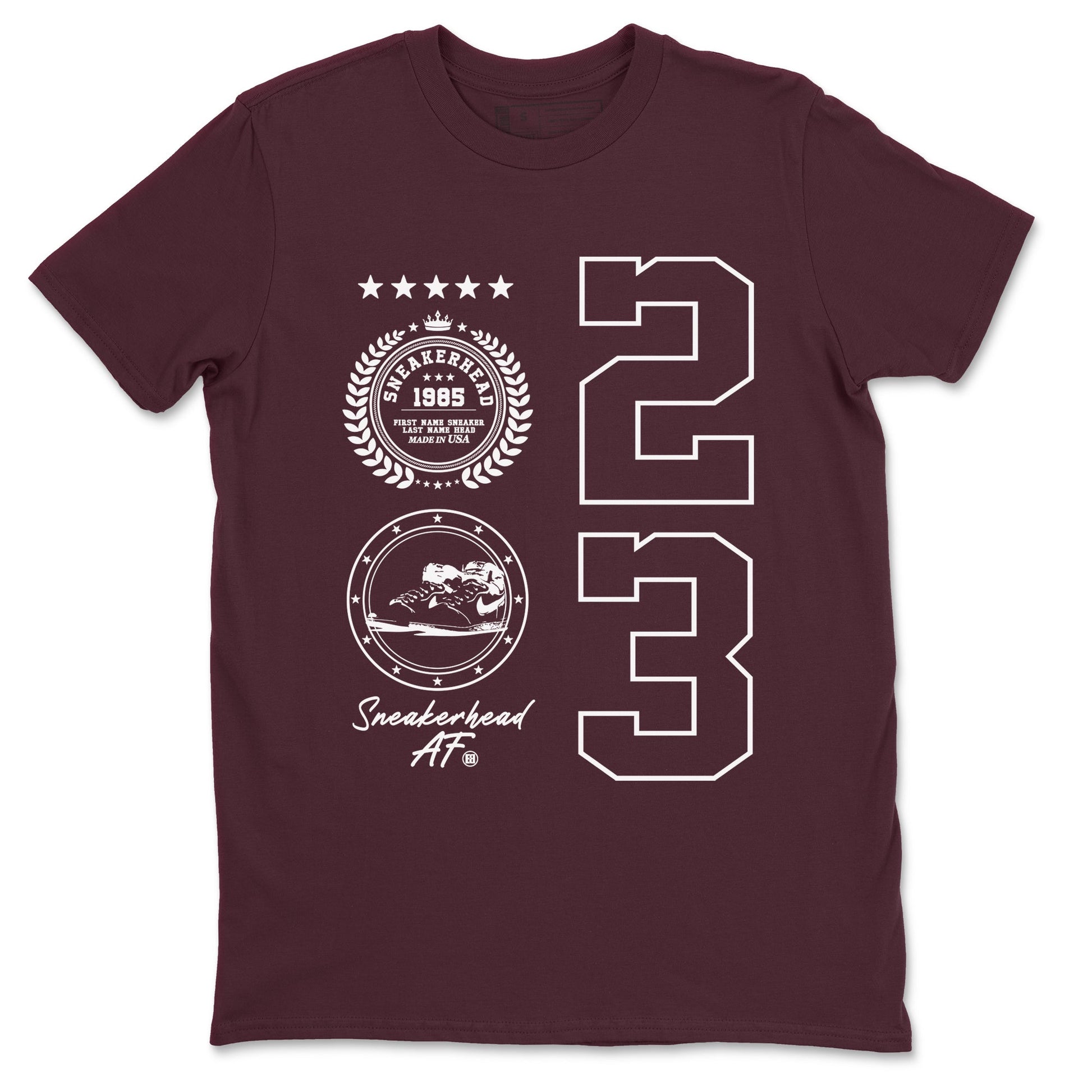 Air Jordan 1 High OG Metallic Burgundy shirts to match jordans Sneaker Emblem sneaker match tees Air Jordan 1 Metallic Burgundy SNRT Sneaker Tees streetwear brand Maroon 2 unisex cotton tee