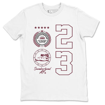 Air Jordan 1 High OG Metallic Burgundy shirts to match jordans Sneaker Emblem sneaker match tees Air Jordan 1 Metallic Burgundy SNRT Sneaker Tees streetwear brand White 2 unisex cotton tee