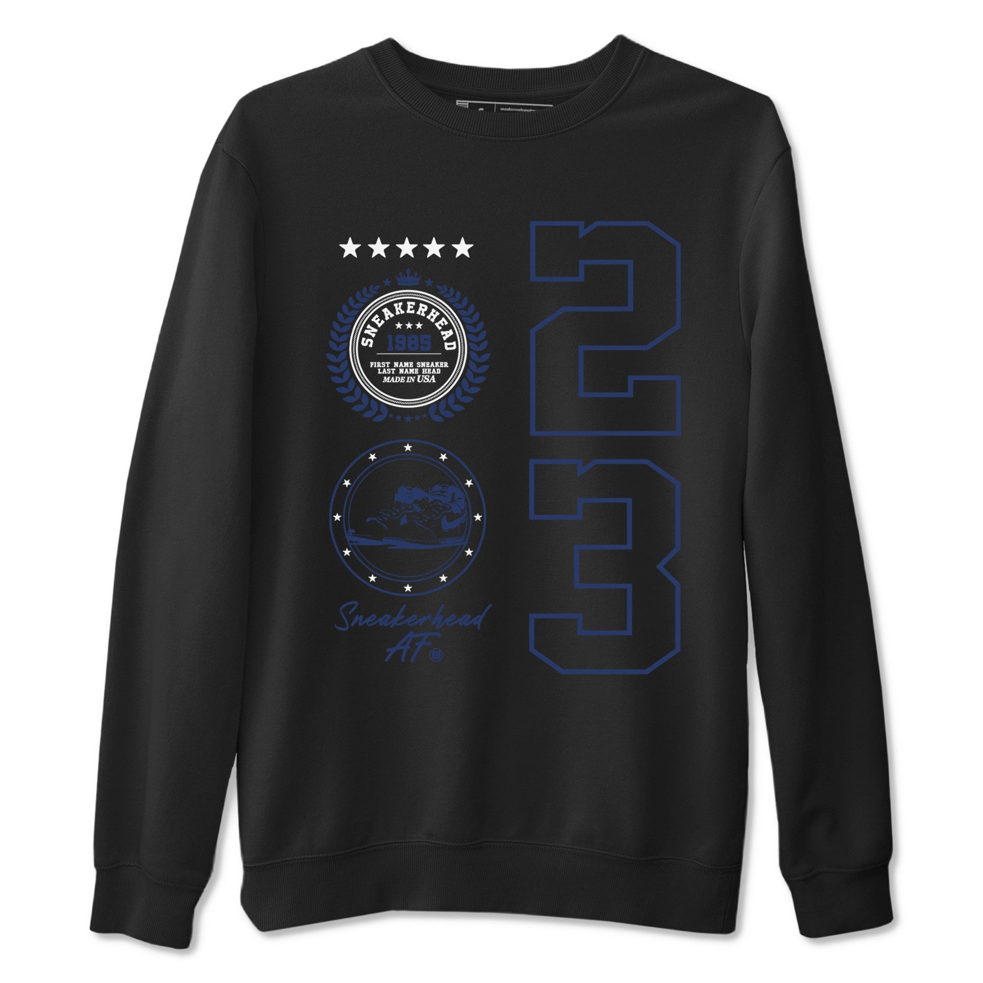 1s Midnight Navy shirts to match jordans Sneaker Emblem sneaker match tees Air Jordan 1 Midnight Navy match shoes to clothes SNRT Sneaker Tees unisex cotton Black 2 shirts