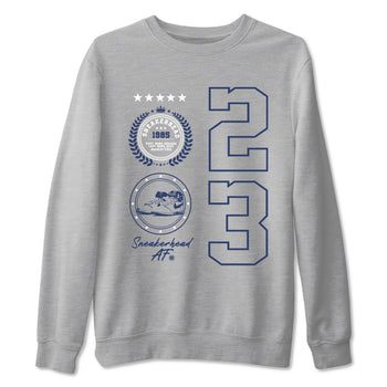 1s Midnight Navy shirts to match jordans Sneaker Emblem sneaker match tees Air Jordan 1 Midnight Navy match shoes to clothes SNRT Sneaker Tees unisex cotton Heather Grey 2 shirts