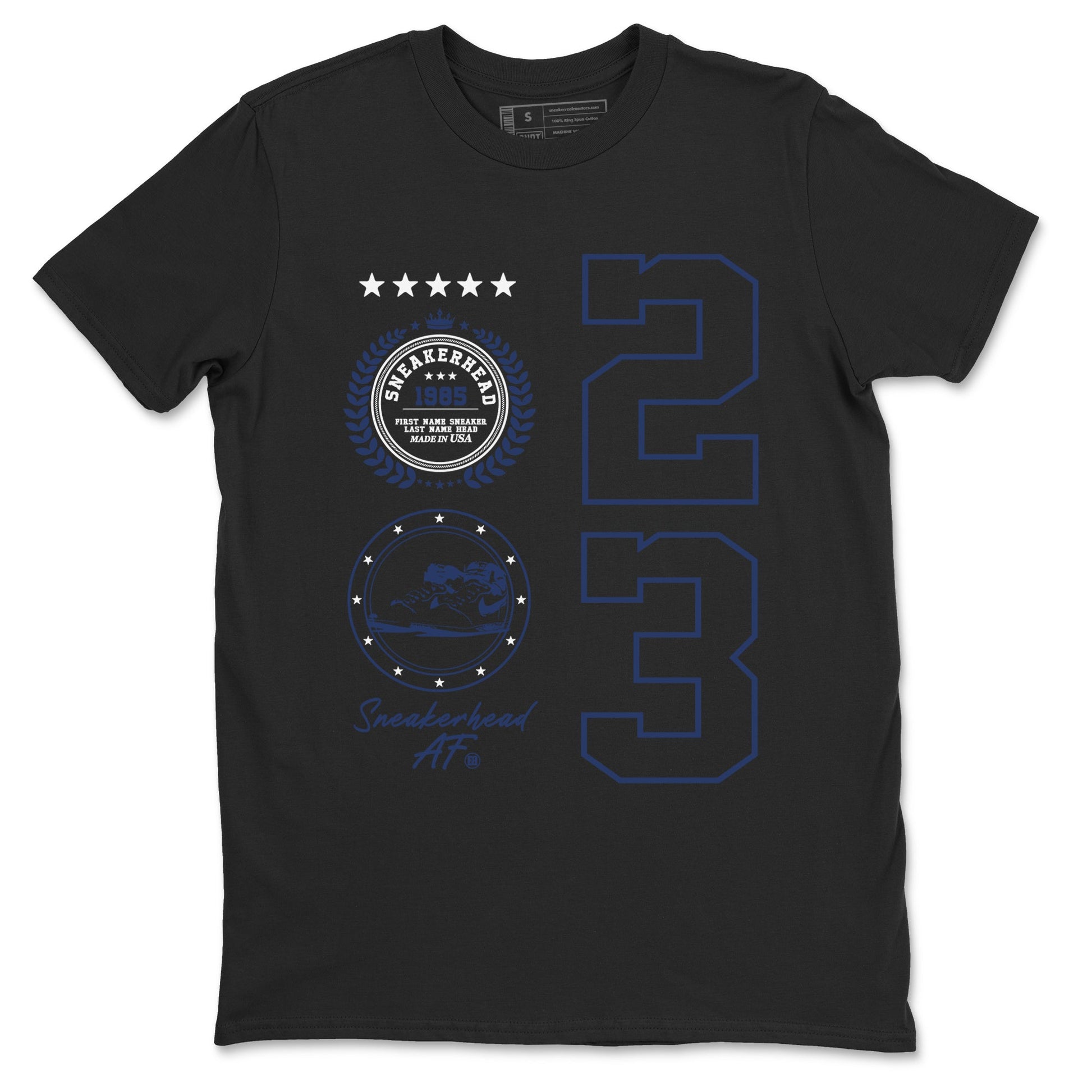 1s Midnight Navy shirts to match jordans Sneaker Emblem sneaker match tees Air Jordan 1 Midnight Navy match shoes to clothes SNRT Sneaker Tees unisex cotton Black 2 shirts