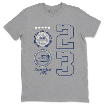 1s Midnight Navy shirts to match jordans Sneaker Emblem sneaker match tees Air Jordan 1 Midnight Navy match shoes to clothes SNRT Sneaker Tees unisex cotton Heather Grey 2 shirts