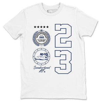 1s Midnight Navy shirts to match jordans Sneaker Emblem sneaker match tees Air Jordan 1 Midnight Navy match shoes to clothes SNRT Sneaker Tees unisex cotton White 2 shirts