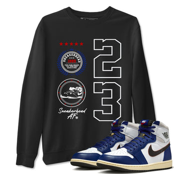1s Rare Air shirts to match jordans Sneaker Emblem sneaker match tees Air Jordan 1 High OG Rare Air Deep Royal Blue match shoes to clothes SNRT Sneaker Tees unisex cotton Black 1 shirts