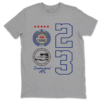 1s Rare Air shirts to match jordans Sneaker Emblem sneaker match tees Air Jordan 1 High OG Rare Air Deep Royal Blue match shoes to clothes SNRT Sneaker Tees unisex cotton Heather Grey 2 shirts