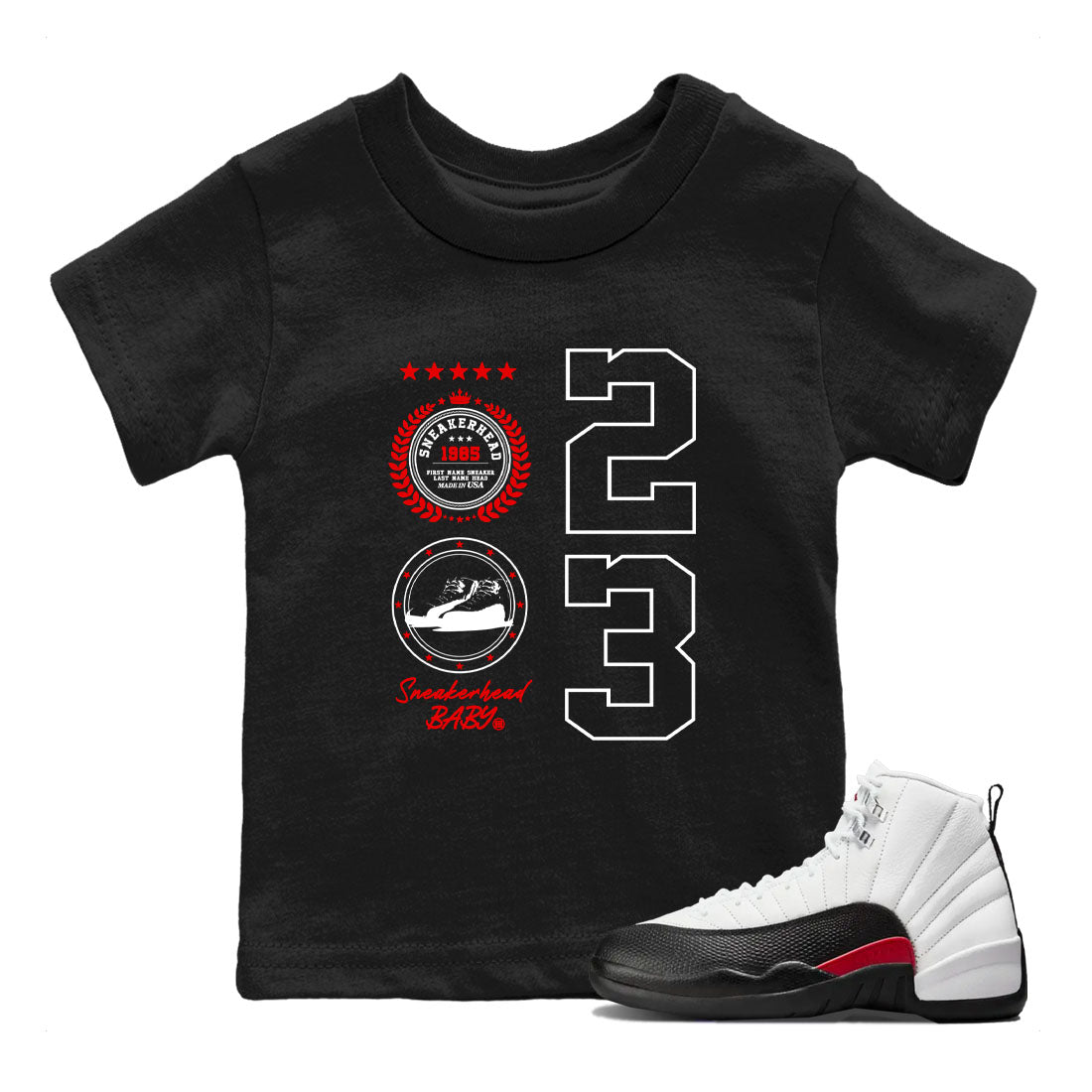Air Jordan 1 Taxi Flip shirts to match jordans Sneaker Emblem sneaker match tees Air Jordan 1 Taxi Flip SNRT sneaker release tees baby toddler Black 1 cotton Shirt