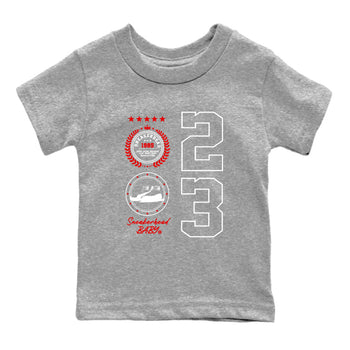 Air Jordan 1 Taxi Flip shirts to match jordans Sneaker Emblem sneaker match tees Air Jordan 1 Taxi Flip SNRT sneaker release tees baby toddler Heather Grey 2 cotton Shirt