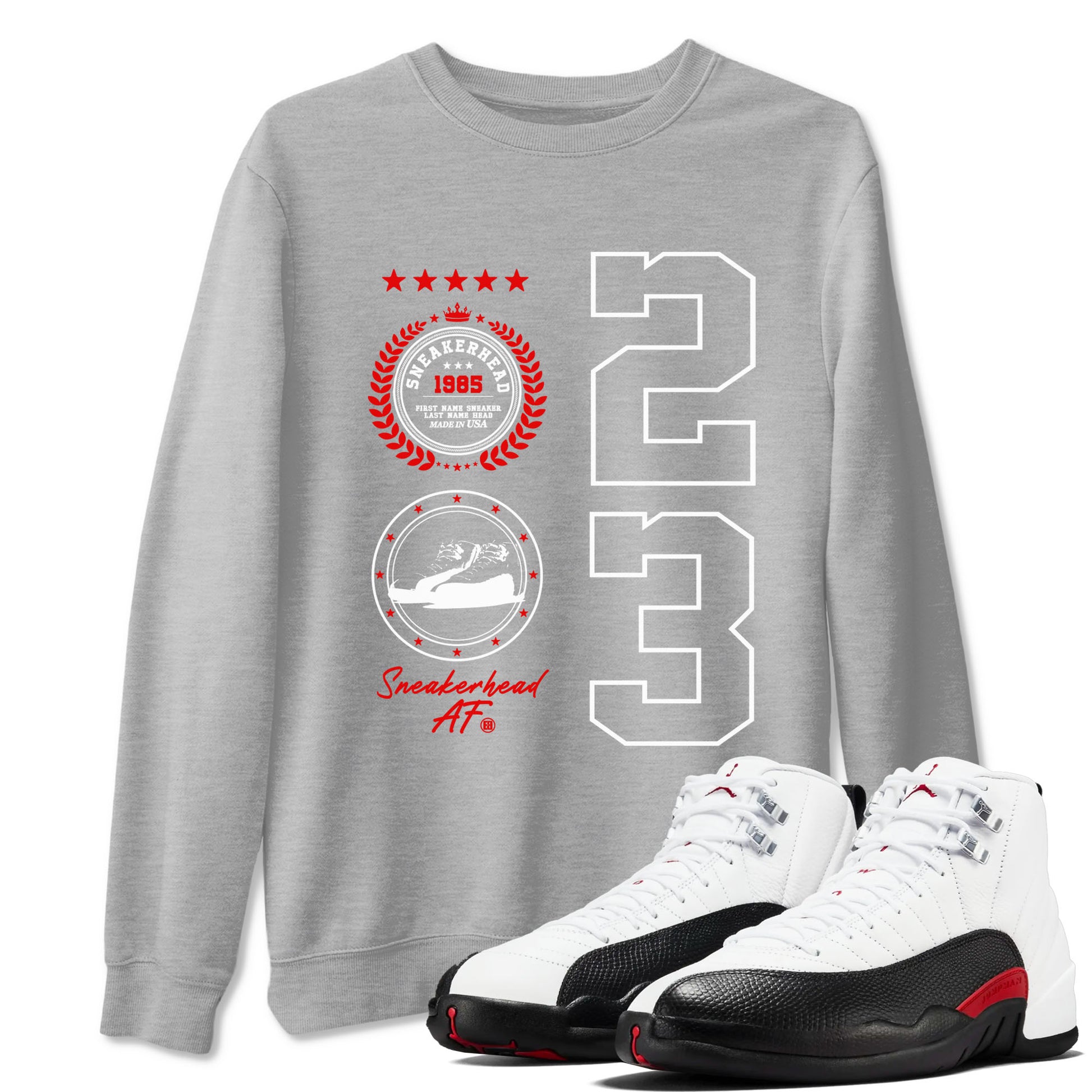 Air Jordan 1 Taxi Flip shirts to match jordans Sneaker Emblem sneaker match tees Air Jordan 1 Taxi Flip SNRT Sneaker Release Tees unisex cotton Heather Grey 1 crew neck shirt