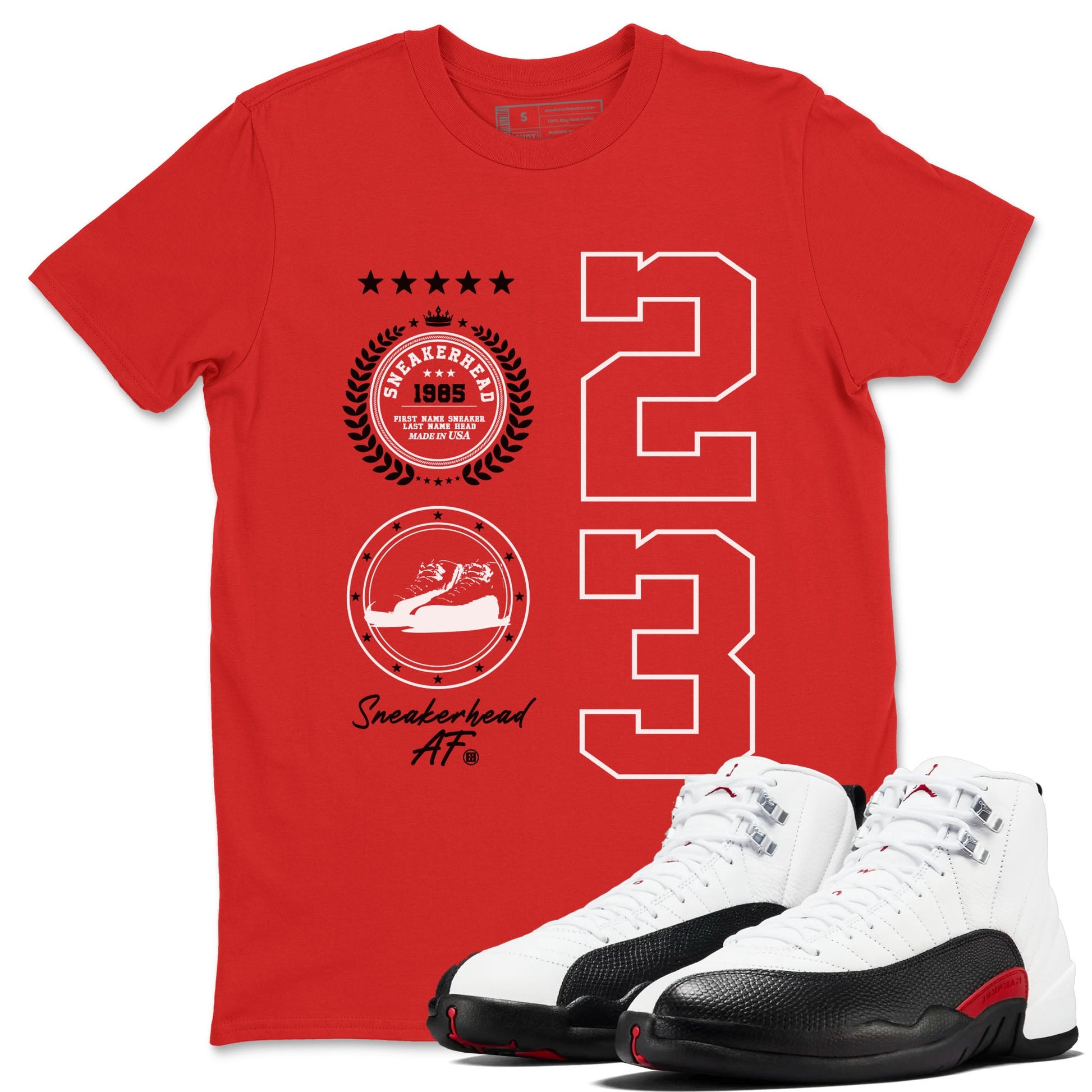 Air Jordan 1 Taxi Flip shirts to match jordans Sneaker Emblem sneaker match tees Air Jordan 1 Taxi Flip SNRT Sneaker Release Tees unisex cotton Red 1 crew neck shirt