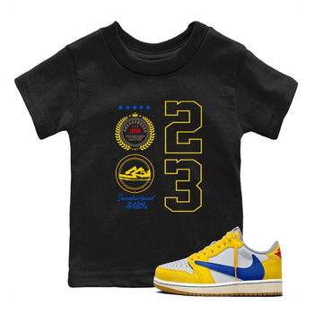 Air Jordan 1 Low x Travis Scott x Canary shirt to match jordans Sneaker Emblem sneaker tees Air Jordan 1 Travis Scott Canary Streetwear Brand SNRT Sneaker Release Tees baby toddler Black 1 cotton Shirt