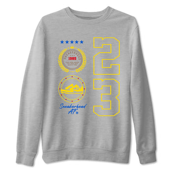 Air Jordan 1 Low x Travis Scott x Canary shirt to match jordans Sneaker Emblem sneaker tees AJ1 Travis Scott Canary Streetwear Brand SNRT Sneaker Tees unisex cotton Heather Grey 2 crew neck shirt