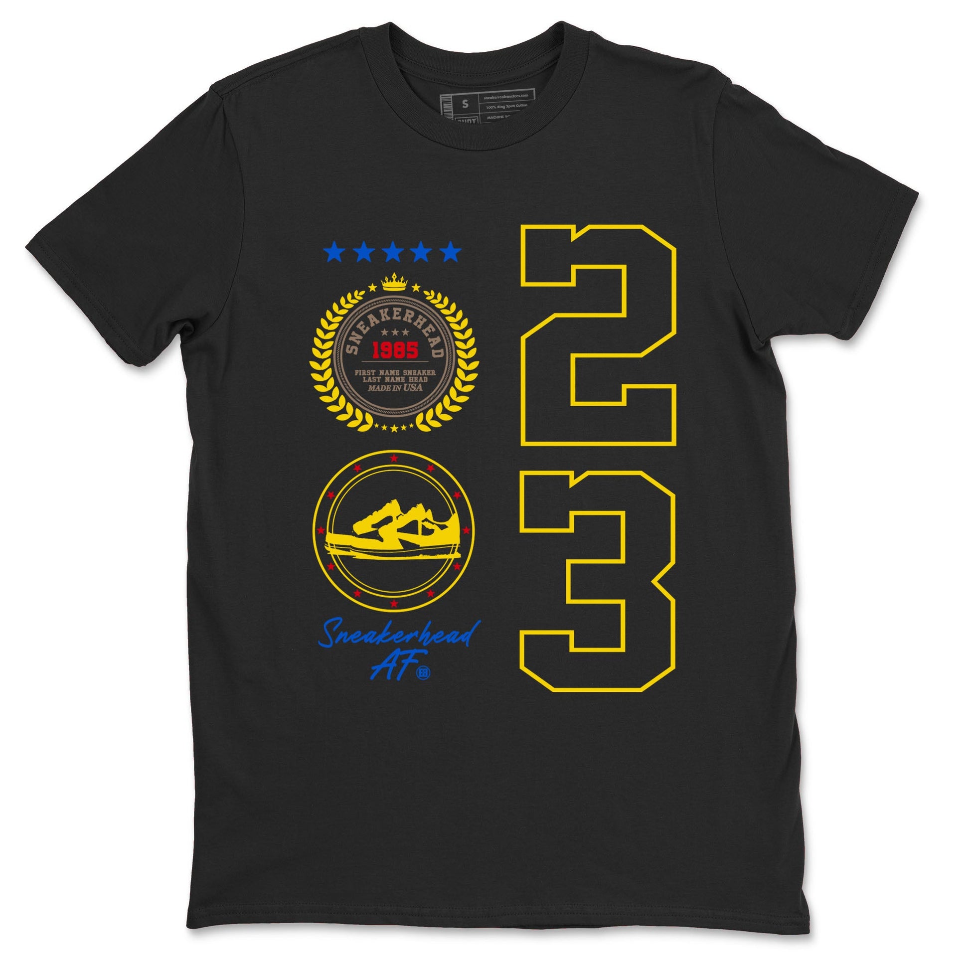 Air Jordan 1 Low x Travis Scott x Canary shirt to match jordans Sneaker Emblem sneaker tees AJ1 Travis Scott Canary Streetwear Brand SNRT Sneaker Tees unisex cotton Black 2 crew neck shirt