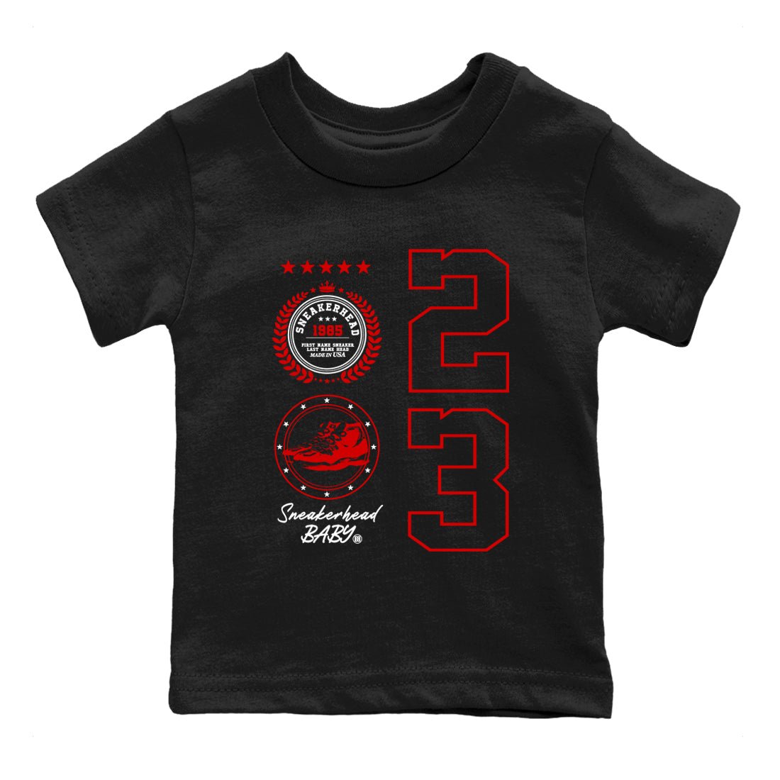 11s Bred Velvet shirts to match jordans Sneaker Emblem sneaker match tees Air Jordan 11 Retro Bred Velvet match shoes to clothes SNRT Sneaker Tees Youth Baby Black 2 tee