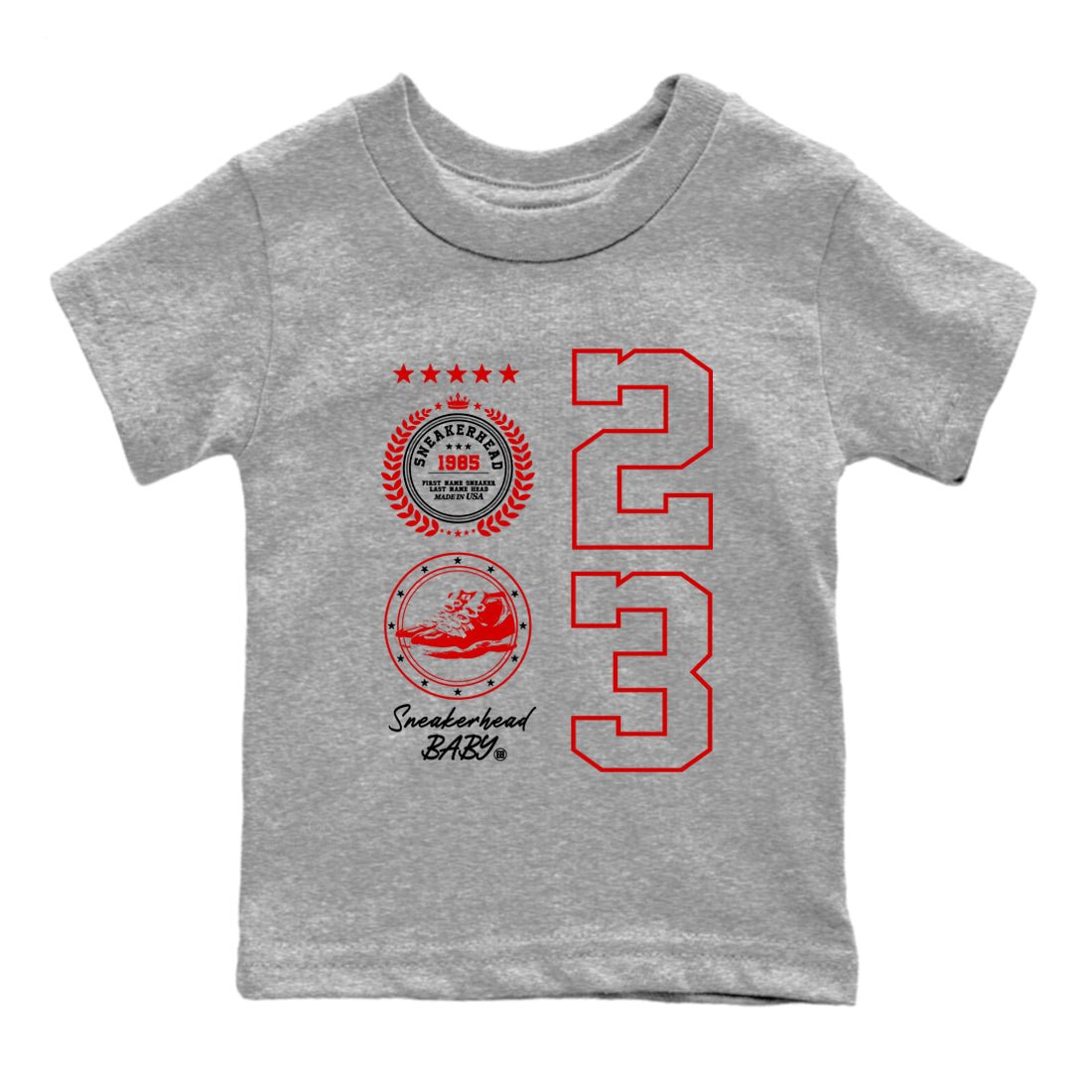 11s Bred Velvet shirts to match jordans Sneaker Emblem sneaker match tees Air Jordan 11 Retro Bred Velvet match shoes to clothes SNRT Sneaker Tees Youth Baby Heather Grey 2 tee