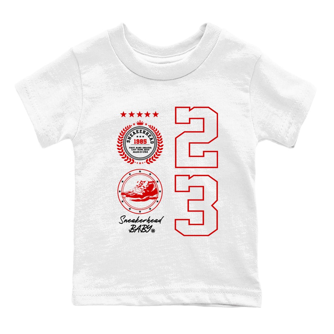 11s Bred Velvet shirts to match jordans Sneaker Emblem sneaker match tees Air Jordan 11 Retro Bred Velvet match shoes to clothes SNRT Sneaker Tees Youth Baby White 2 tee