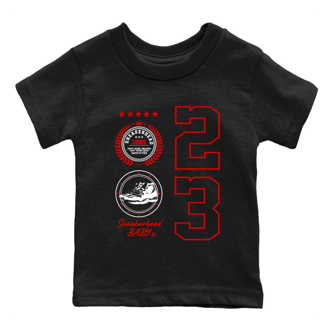 11s Cherry shirts to match jordans Sneaker Emblem sneaker match tees Air Jordan 11 Retro Cherry match shoes to clothes SNRT Sneaker Tees Youth Baby Black 2 tee