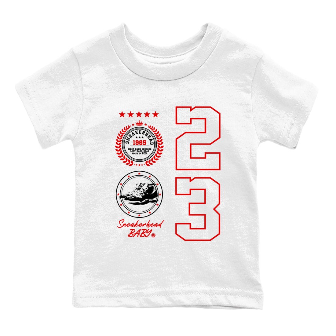 11s Cherry shirts to match jordans Sneaker Emblem sneaker match tees Air Jordan 11 Retro Cherry match shoes to clothes SNRT Sneaker Tees Youth Baby White 2 tee