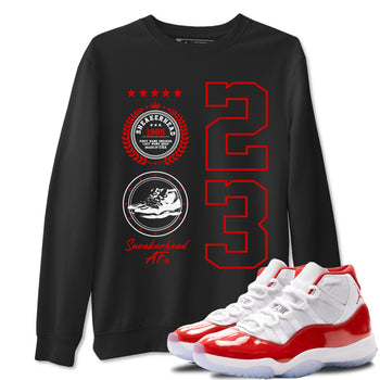 11s Cherry shirts to match jordans Sneaker Emblem sneaker match tees Air Jordan 11 Retro Cherry match shoes to clothes SNRT Sneaker Tees unisex cotton Black 1 shirts