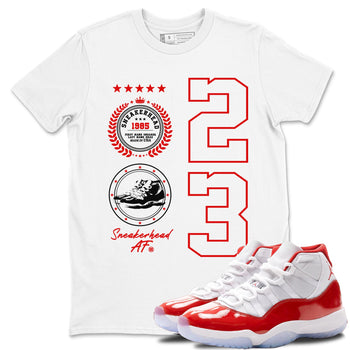 11s Cherry shirts to match jordans Sneaker Emblem sneaker match tees Air Jordan 11 Retro Cherry match shoes to clothes SNRT Sneaker Tees unisex cotton White 1 shirts
