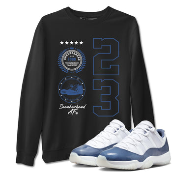 11s Diffused Blue shirts to match jordans Sneaker Emblem sneaker match tees Air Jordan 11 Diffused Blue SNRT Sneaker Release Tees unisex cotton Black 1 crew neck shirts