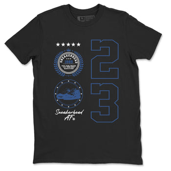 11s Diffused Blue shirts to match jordans Sneaker Emblem sneaker match tees Air Jordan 11 Diffused Blue SNRT Sneaker Release Tees unisex cotton Black 2 crew neck shirts