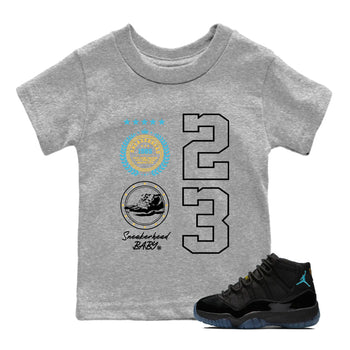Sneaker Threads – Sneaker Tees To Match Air Jordan 11 Retro Gamma – Sneaker Emblem Youth Graphic Tee Heather Grey 1. Perfect for Jordan releases 2025 colorways.