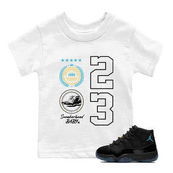 Sneaker Threads – Sneaker Tees To Match Air Jordan 11 Retro Gamma – Sneaker Emblem Youth Graphic Tee White 1. Perfect for Jordan releases 2025 colorways.