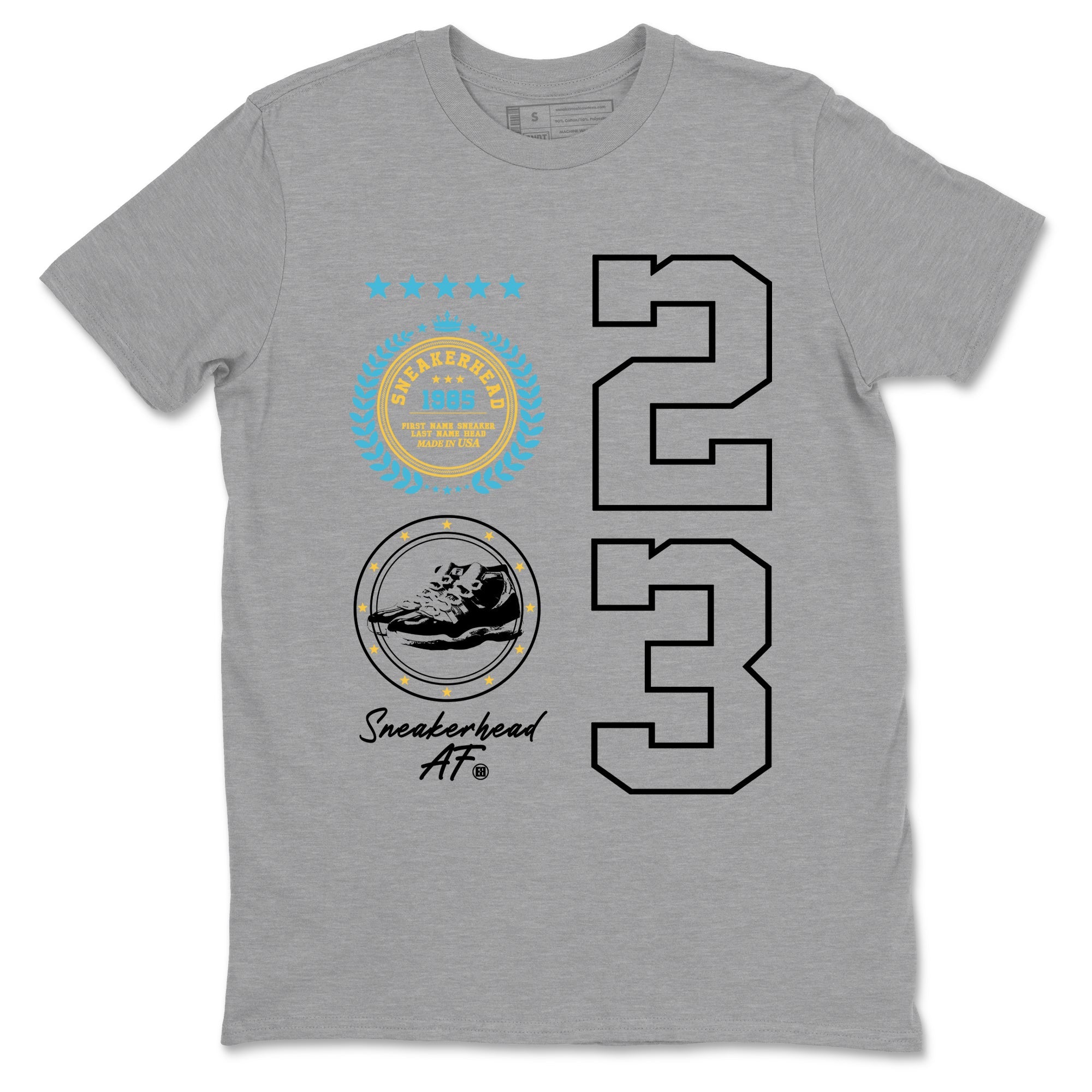 Sneaker Threads – Sneaker Tees To Match Air Jordan 11 Retro Gamma – Sneaker Emblem Graphic Tee Heather Grey 2. Perfect for Jordan releases 2025 colorways.
