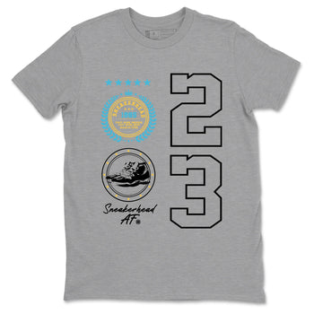 Sneaker Threads – Sneaker Tees To Match Air Jordan 11 Retro Gamma – Sneaker Emblem Graphic Tee Heather Grey 2. Perfect for Jordan releases 2025 colorways.
