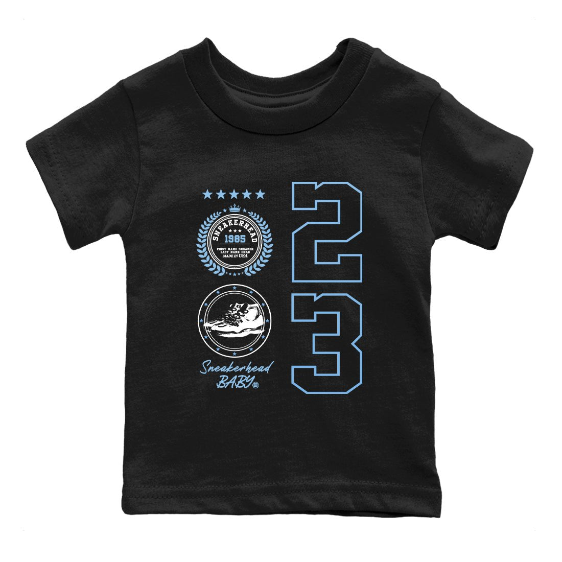 AJ11 Retro Legend Blue shirts to match jordans Sneaker Emblem best t shirts to wear with jordans 11s Legend Blue match shoes to clothes SNRT Sneaker Tees Youth Baby Black 2 tee