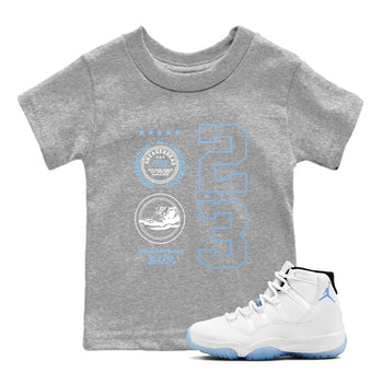 AJ11 Retro Legend Blue shirts to match jordans Sneaker Emblem best t shirts to wear with jordans 11s Legend Blue match shoes to clothes SNRT Sneaker Tees Youth Baby Heather Grey 1 tee