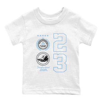 AJ11 Retro Legend Blue shirts to match jordans Sneaker Emblem best t shirts to wear with jordans 11s Legend Blue match shoes to clothes SNRT Sneaker Tees Youth Baby White 2 tee