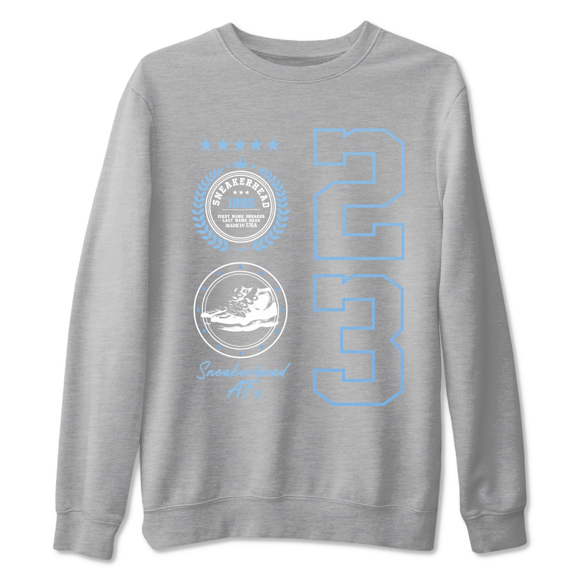 AJ11 Retro Legend Blue shirts to match jordans Sneaker Emblem best t shirts to wear with jordans 11s Legend Blue match shoes to clothes SNRT Sneaker Tees unisex cotton Heather Grey 2 shirts