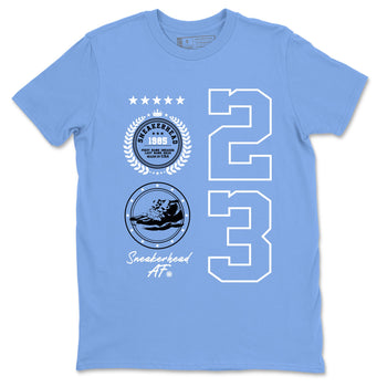 AJ11 Retro Legend Blue shirts to match jordans Sneaker Emblem best t shirts to wear with jordans 11s Legend Blue match shoes to clothes SNRT Sneaker Tees unisex cotton Carolina Blue 2 shirts