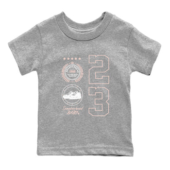 11s Legend Pink shirt to match jordans Sneaker Emblem sneaker tees Air Jordan 11 Legend Pink SNRT sneaker release tees baby toddler Heather Grey 2 cotton Shirt