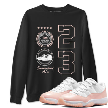 11s Legend Pink shirt to match jordans Sneaker Emblem sneaker tees Air Jordan 11 Legend Pink SNRT Sneaker Release Tees unisex cotton Black 1 crew neck shirt