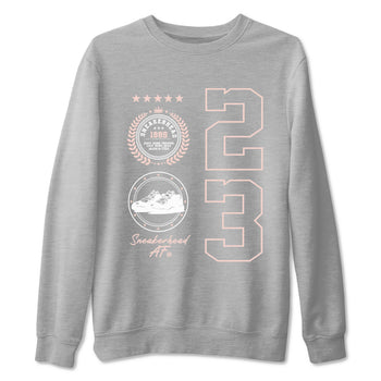 11s Legend Pink shirt to match jordans Sneaker Emblem sneaker tees Air Jordan 11 Legend Pink SNRT Sneaker Release Tees unisex cotton Heather Grey 2 crew neck shirt