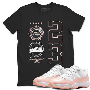 11s Legend Pink shirt to match jordans Sneaker Emblem sneaker tees Air Jordan 11 Legend Pink SNRT Sneaker Release Tees unisex cotton Black 1 crew neck shirt