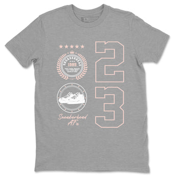 11s Legend Pink shirt to match jordans Sneaker Emblem sneaker tees Air Jordan 11 Legend Pink SNRT Sneaker Release Tees unisex cotton Heather Grey 2 crew neck shirt