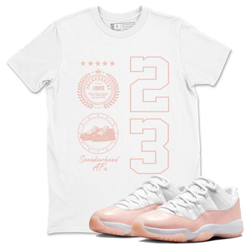 11s Legend Pink shirt to match jordans Sneaker Emblem sneaker tees Air Jordan 11 Legend Pink SNRT Sneaker Release Tees unisex cotton White 1 crew neck shirt