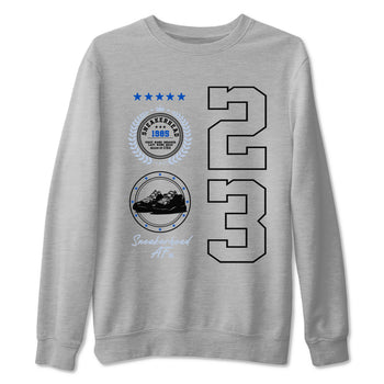 11s Black and Varsity Royal shirt to match jordans Sneaker Emblem sneaker tees Air Jordan 11 Black/Varsity Royal SNRT Sneaker Release Tees unisex cotton Heather Grey 2 crew neck shirt