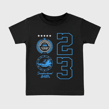 Sneaker match tees – Sneaker Tees To Match Air Jordan 11 University Blue Shoes – Sneaker Emblem Kids T-Shirt Black 2