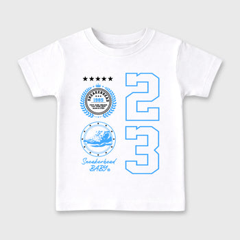 Sneaker match tees – Sneaker Tees To Match Air Jordan 11 University Blue Shoes – Sneaker Emblem Kids T-Shirt White 2
