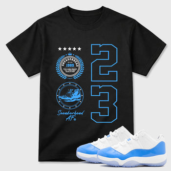 Sneaker match tees – Sneaker Tees To Match Air Jordan 11 University Blue Shoes – Sneaker Emblem Tee Black 1