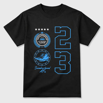 Sneaker match tees – Sneaker Tees To Match Air Jordan 11 University Blue Shoes – Sneaker Emblem Tee Black 2