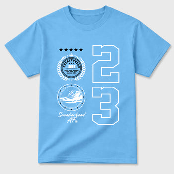 Sneaker match tees – Sneaker Tees To Match Air Jordan 11 University Blue Shoes – Sneaker Emblem Tee Carolina Blue 2