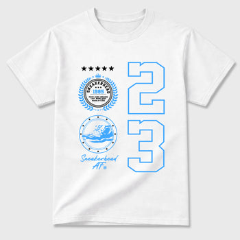 Sneaker match tees – Sneaker Tees To Match Air Jordan 11 University Blue Shoes – Sneaker Emblem Tee White 2