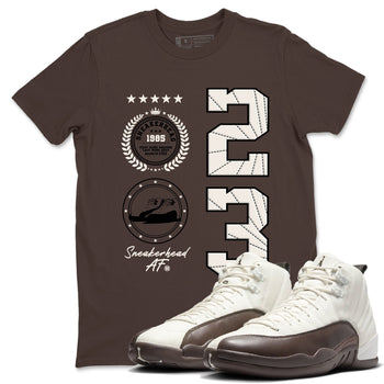 AJ12 Baroque Brown shirts to match jordans Sneaker Emblem best t shirts to wear with jordans SoleFly x Jordan 12 Baroque Brown match shoes to clothes SNRT Sneaker Tees unisex cotton Dark Chocolate 1 shirts