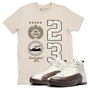 AJ12 Baroque Brown shirts to match jordans Sneaker Emblem best t shirts to wear with jordans SoleFly x Jordan 12 Baroque Brown match shoes to clothes SNRT Sneaker Tees unisex cotton Natural 1 shirts