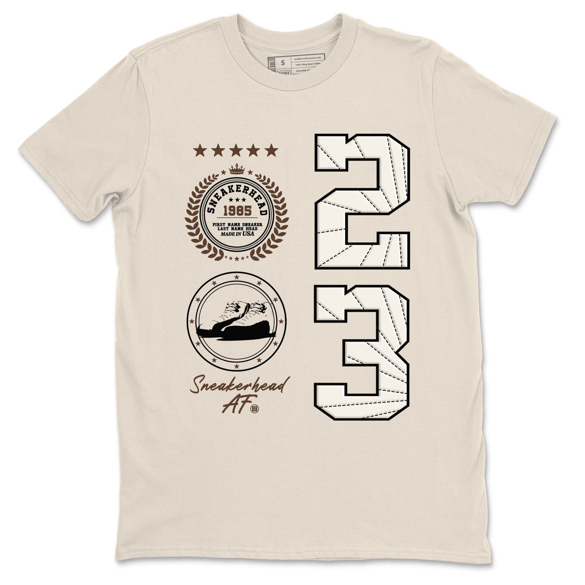 AJ12 Baroque Brown shirts to match jordans Sneaker Emblem best t shirts to wear with jordans SoleFly x Jordan 12 Baroque Brown match shoes to clothes SNRT Sneaker Tees unisex cotton Natural 2 shirts